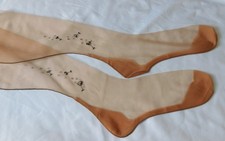 Vtg Hand Painted Champagne Glasses FF Cuban Dark SEAMED STOCKINGS 10 32" 60/15