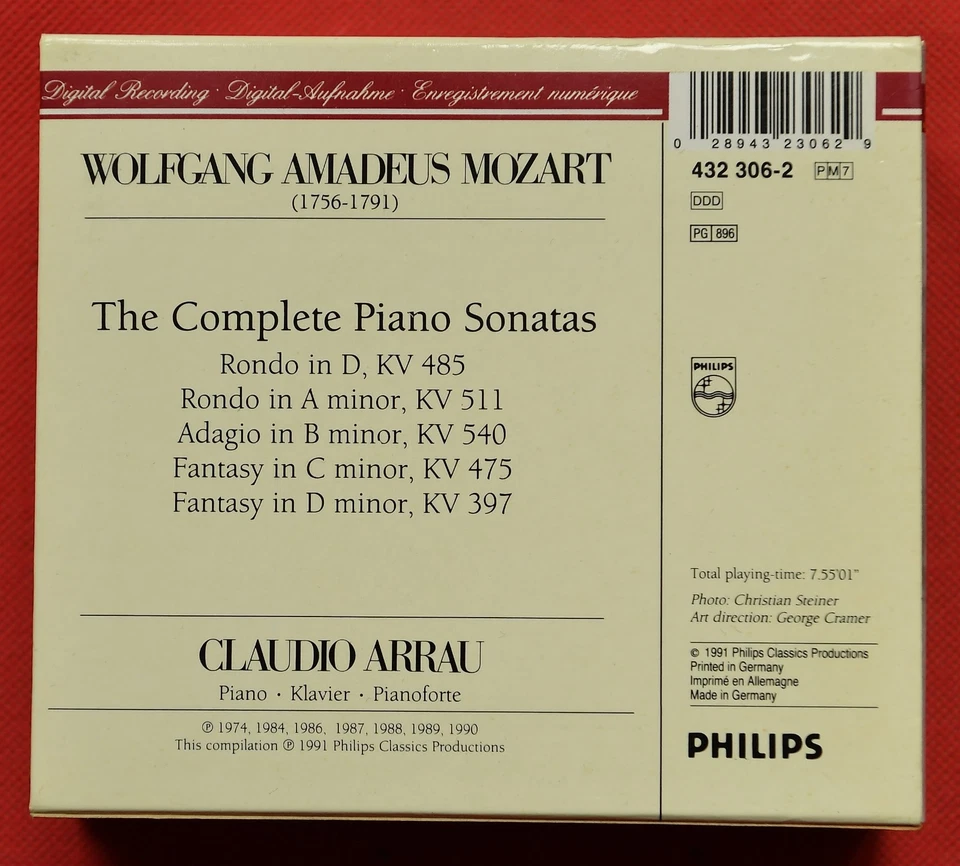 Mozart - Claudio Arrau – Arrau Edition Mozart - BOX SET - LTD 7xCD DE 1st. 1991 - Bild 2 von 4