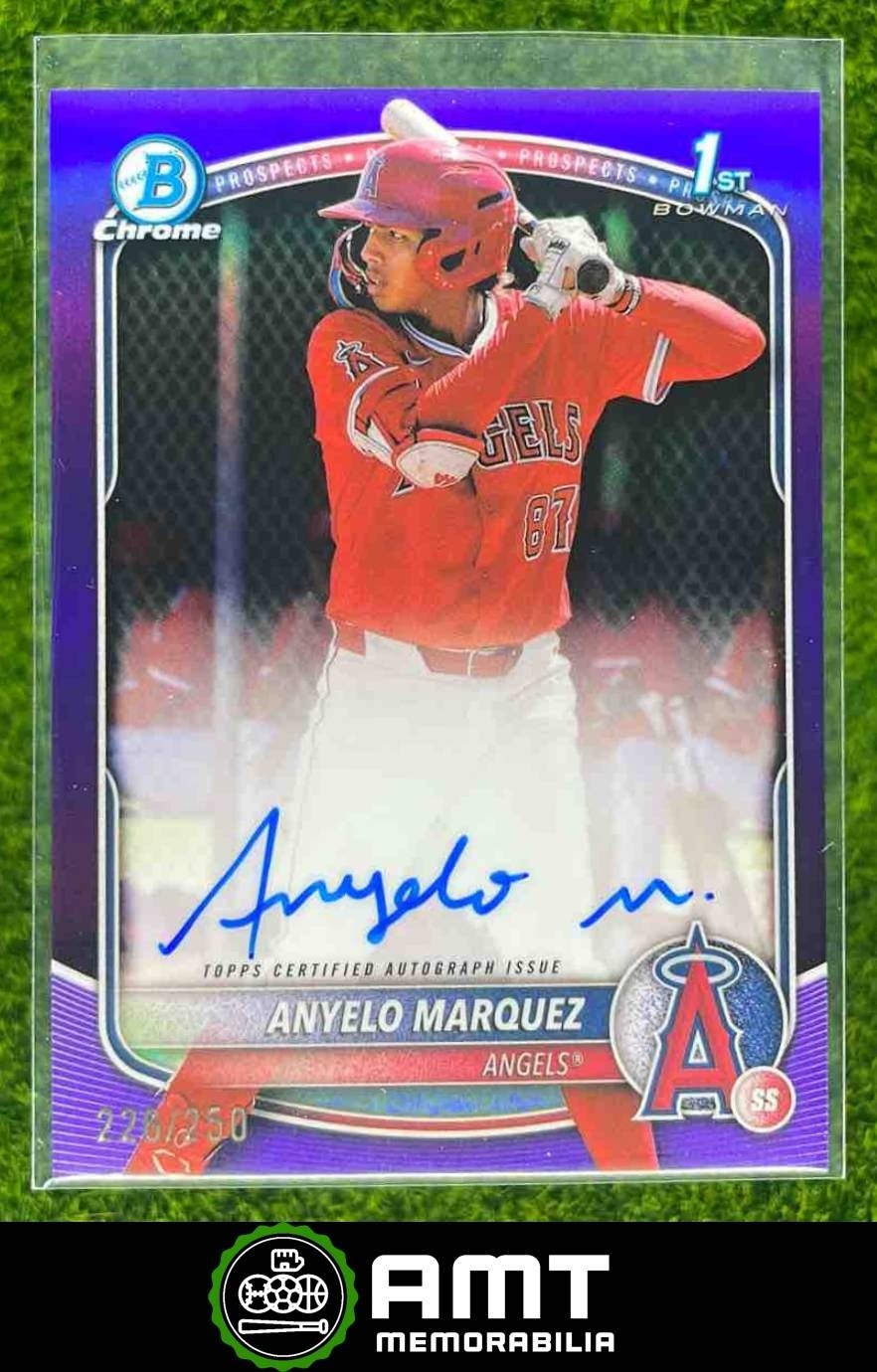Anyelo Marquez 2025 Bowman Chrome 226/250 Prospect Auto Purple Angels #CPA-AM