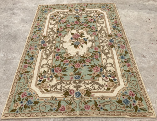 Vintage Artisan Made Hand Woven Kashmiri Floral Kilim Rug Carpet 178x122 cm