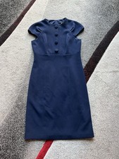 David Meister Navy Button Accent Formal Sheath Dress 10