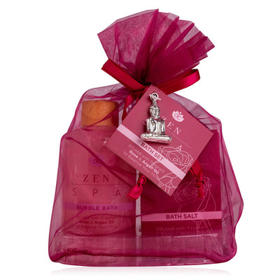 Accentra 2-teiliges ZEN SPA Wellness-Set mit Rosen- Arganöl im Geschenkbeutel