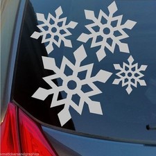 Snowflake combo vinyl 4 stickers decals car truck boat suv laptop winter snow