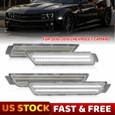 For 2010-2015 Chevy Camaro SS Style Front/Rear White LED Side Marker Lights USA