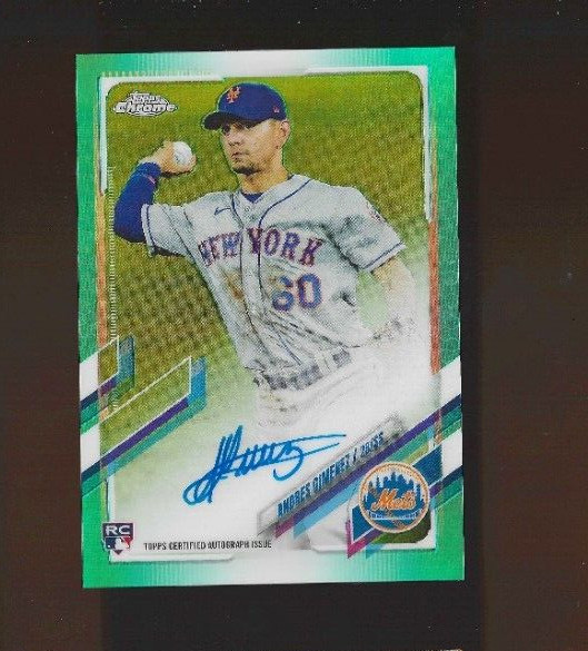 2021 Topps Chrome Aqua Refractor Auto /199 Andres Gimenez #RA-AG RC Mets