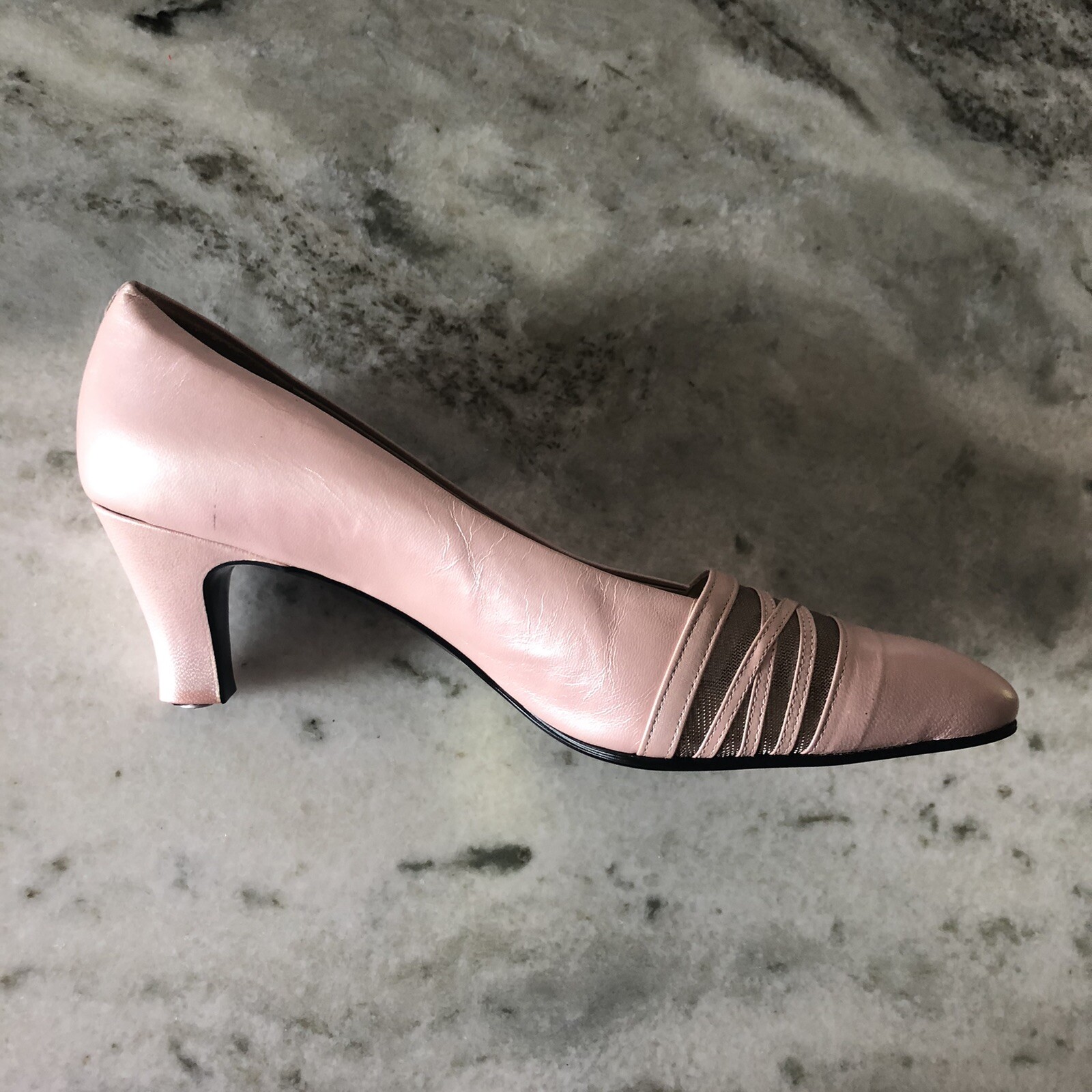 YVES SAINT LAURENT tacchi vintage in pelle rosa ~ taglia 36 IT (6 US)