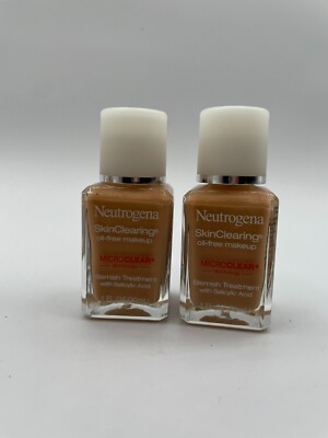 2x EXPIRED Neutrogena SkinClearing Oil-Free Foundation 60 Natural Beige 1oz