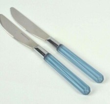 Stanley Roberts City Lights 2 Dinner Knives Frosted Blue Plastic Hdl Prizm Knife