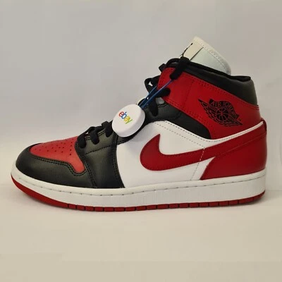 New Mens Nike Trainer Size 9 Air Jordan 1 Mid Gym Red Black Toe