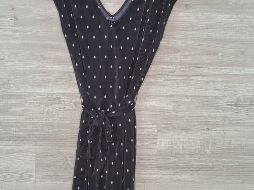T.D.C. Topson Women's Black & White Polka Dot Belted Ribbed Jumpsuit Size XL New - Picture 4 of 6