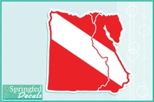 EGYPT Shaped DIVE Flag Vinyl Decal Car Truck Sticker SCUBA Diving Decal