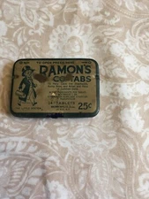 VINTAGE RAMON'S CO-TABS TIN WITH CONTENTS Brown Mfg. LeRoy, NY