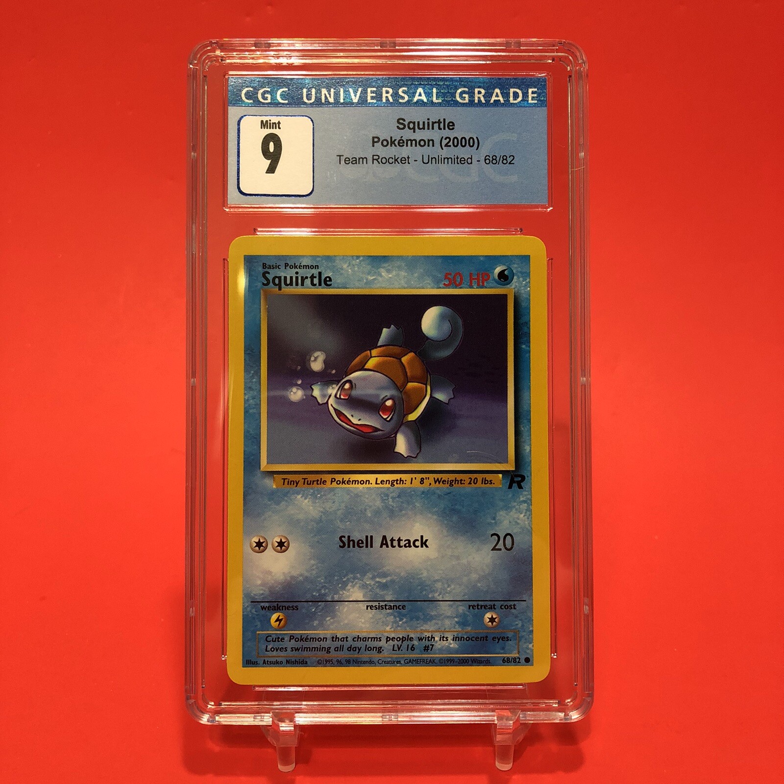 Pokemon Squirtle CGC 9 Team Rocket Unlimited 68/82 Mint PSA