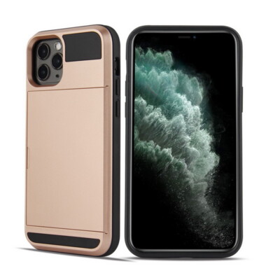 For iPhone 16 15 14 13 12 17 Pro Max 11 Shockproof Hard Case Wallet  Card Holder