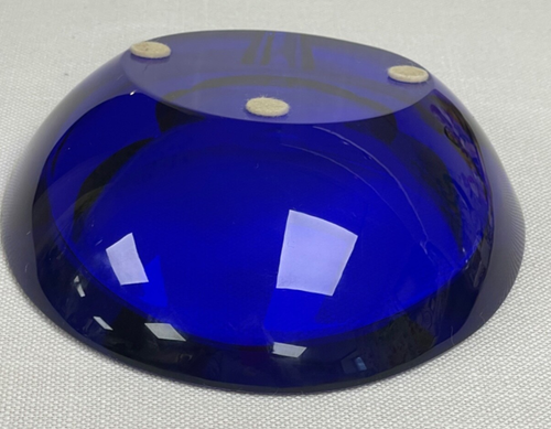 Vintage Cristalleries De Lorraine France Ashtray Geode Bowl Art Glass Cobalt Blu - Picture 21 of 22