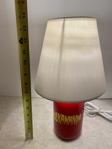 SELTENE Hulkamania Hulk Hogan WWE WWF Wrestling rot/gelb Einmaurerglas Tischlampe - Bild 11 von 13