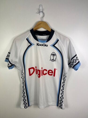 Fiji National Rugby Union Team Jersey Mens Size S KooGa White Shirt + FREE POST - Photo 1 sur 7