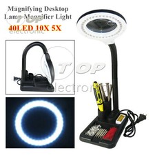 Lámpara de Escritorio Lupa Regulable Artesanía con Lupa 5/10X con Luz 40LED