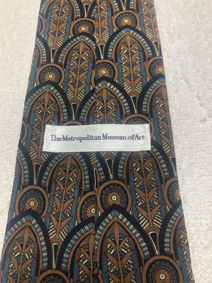 MUSEO METROPOLITANO CORBATA HOMBRE MARRÓN GRIS NEGRO 4 X 57 Foto 4 de 4