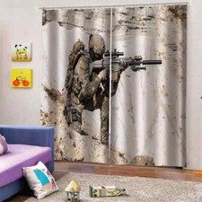 Soldiers are always on high alertPrinting 3D Blockout Curtains Fabric Window