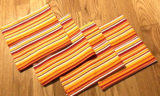 Table Naplins, stripes red, orange  yellow, 20 x 20 in, cotton, made in India