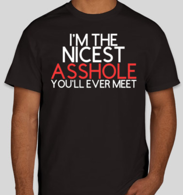 I'M THE NICEST A**HOLE YOU WILL EVER MEET -Funny t-shirt S-3xl