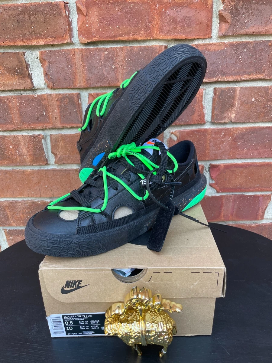 Nike Blazer Low Off White Black Electro Green DH SHIP NOW