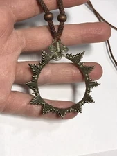 Artisan Wirework Corded Pendant Necklace Large Sun Burst Celestial  Coil Bold 3D