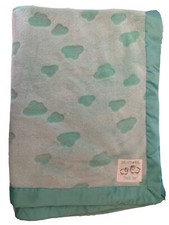 CARTER'S Dream Big Little One Green Baby Blanket Sheep Lamb Embossed Clouds LN