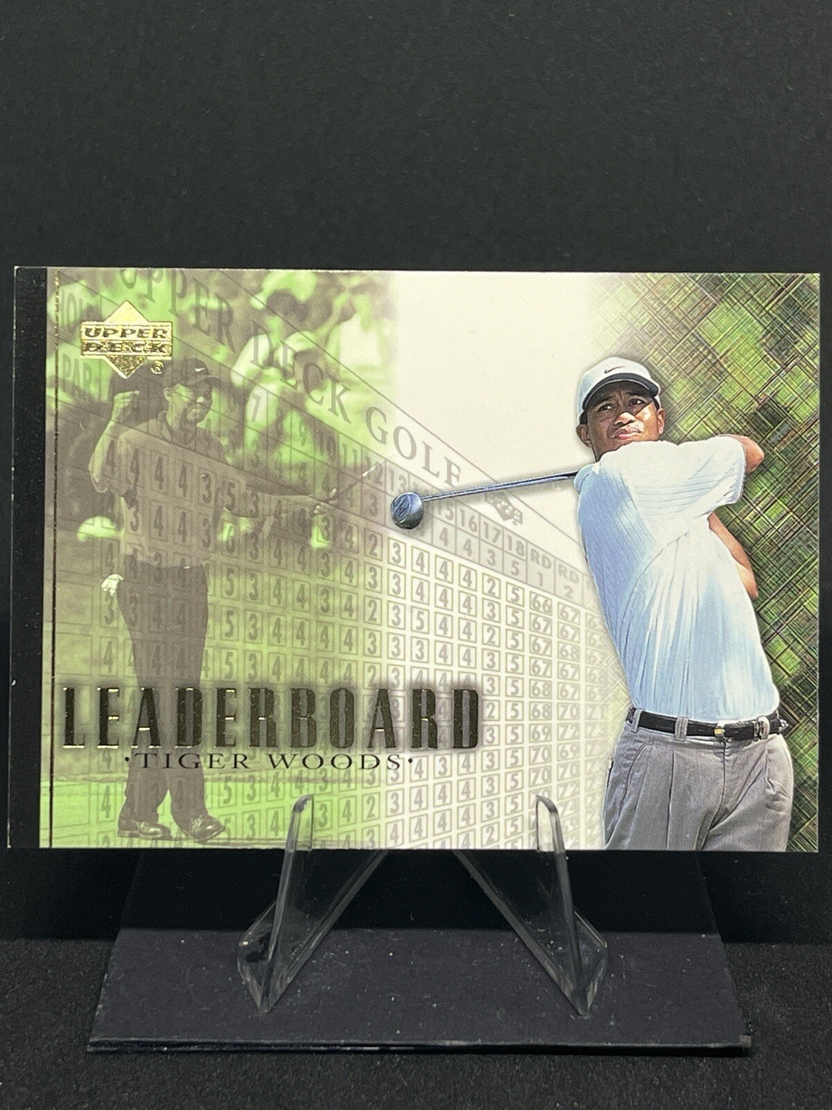 TIGER WOODS 2001 Upper Deck Golf Leaderboard #90 PGA Insert
