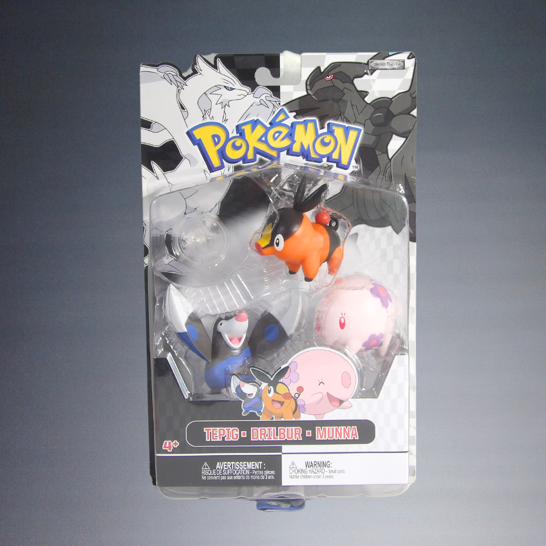 2011 VINTAGE JAKKS PACIFIC POKEMON TEPIG-DRILBUR+MUNNA MULTI-PACK FIGURES SET