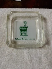 Holiday Inns De Mexico ashtray 3.5 inch square clear glass Holiday Inn