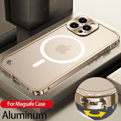 Aluminium MagSafe Hülle Für iPhone 17 16 Pro Max 15 14 13 Metal Magnetic Cover