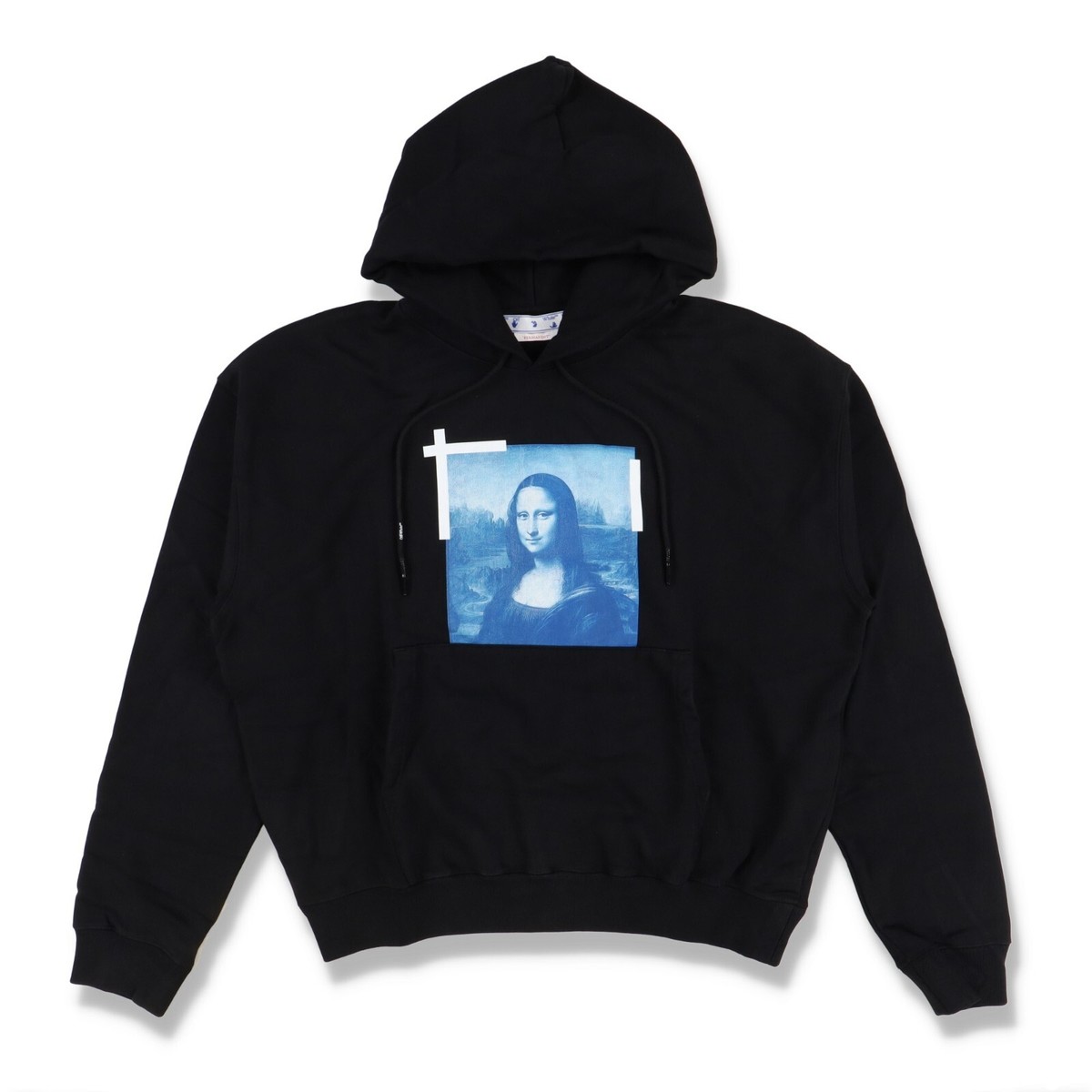 Off-White Black Mona Lisa Logo Oversized Hoodie Size S SS22 RRP $680
