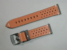 echt Rindsleder Uhrenarmband Grau Matt Gelocht 22mm Edelstahlschließe 0832