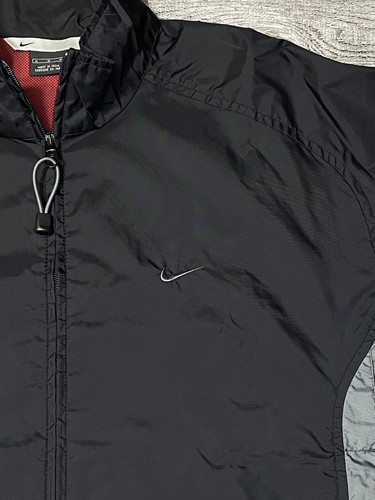 Vintage Y2K Nike Silver Tag Color Block Windbreaker Jacket Cinch Cord Size L - Picture 3 of 7