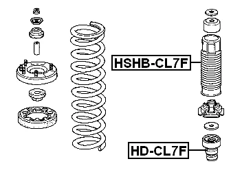 Muelle de parachoques delantero Febest HD-CL7F OEM 51722-SS0-004 Foto 2 de 3