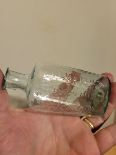 EARLY FLARED LIP OPEN PONTIL BREWSTERS PECTORAL MIXURE FOR COUGHS GLASS BOTTLE - Picture 2 of 9