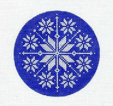 SP.ORDER Nordic Blue White Snowflake Needlepoint Ornament Canvas Pepperberry