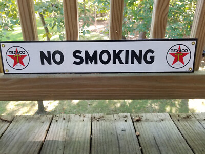 Porcelain Texaco no smoking sign | eBay