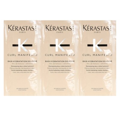 Kerastase Curl Manifesto Bain Hydration Douceur 0.34oz/10ml X 3 Total 1oz/30ml