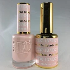 DND DC Soak Off Gel Polish + Matching Nail Lacquer - #137 Pina Colada