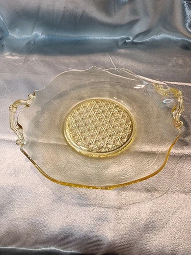 Lancaster Sunshine Yellow Elegant Depression Sandwich 12" Tray