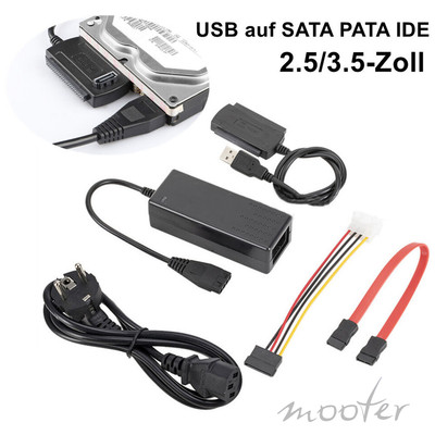 USB auf IDE + SATA Adapter für 2,5'''' & 3,5'''' HDD SSD Festplatten Festplatte