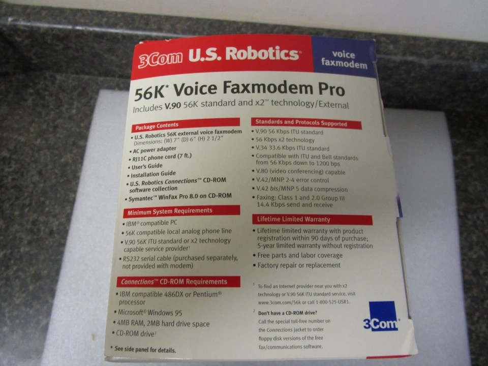 3Com US Robotics 56K V.90 USB External Voice Fax Modem Pro 5605. Open Box - Image 4 of 4
