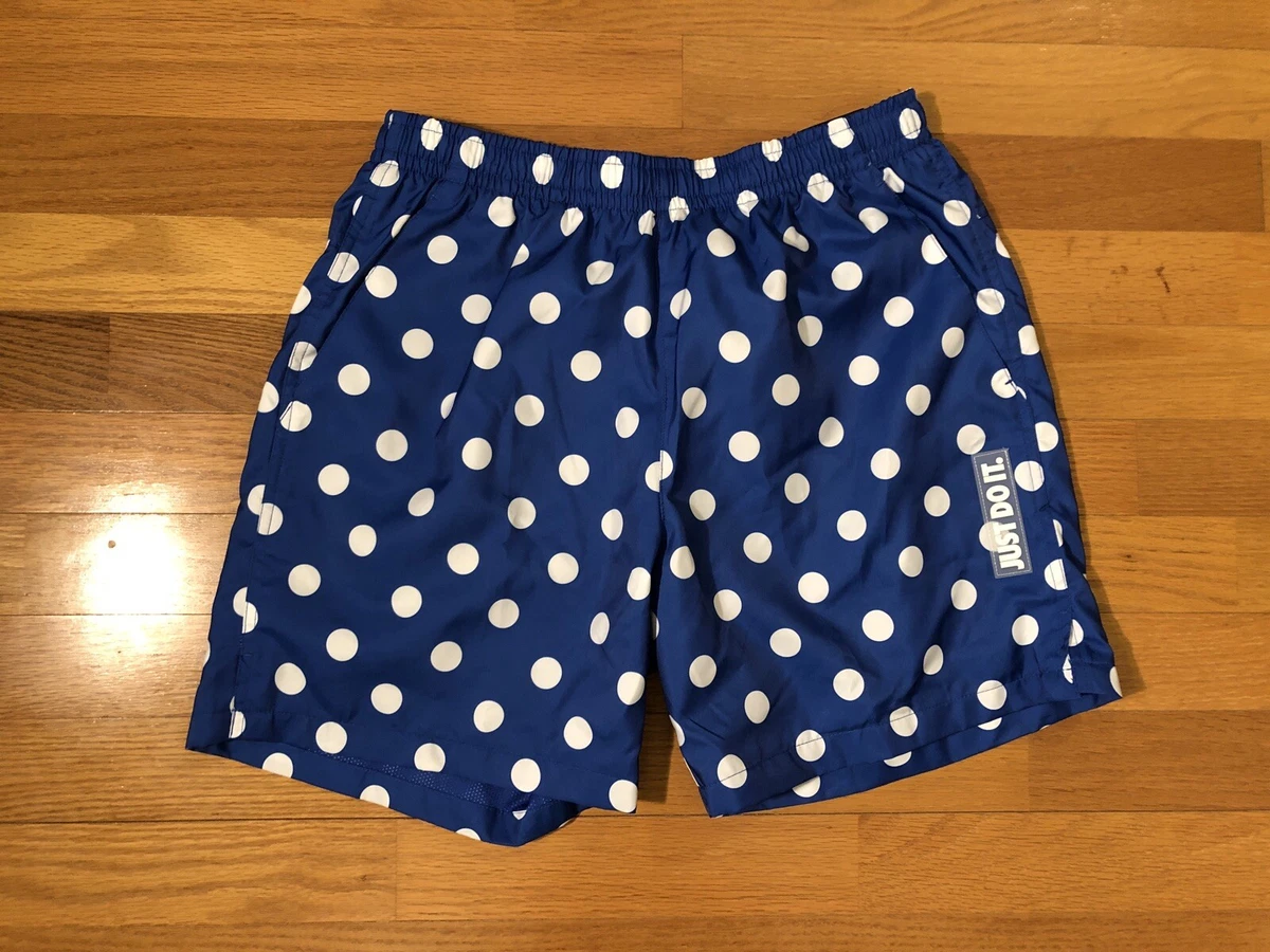 New M Nike Sportswear Polka Dot Just Do It Woven Shorts Blue