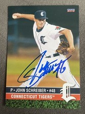2016 Connecticut Tigers John Schreiber #48 Autographed Signed Card