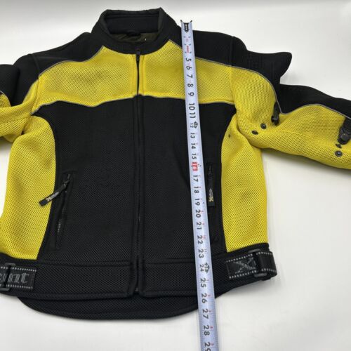 XElement Motorcycle Jacket Padded Mesh Moto Racing Mens LARGE Black Yellow - Picture 3 of 8