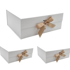 Geschenkbox 3er Pack Weiß mit Magnetverschluss große Verpackung für Hochzeit ...