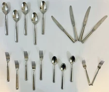 Guy Degrenne ABSOLU Glossy 19 pcs LOT DINNER/SALAD FORKS KNIVES SOUP & TEASPOONS